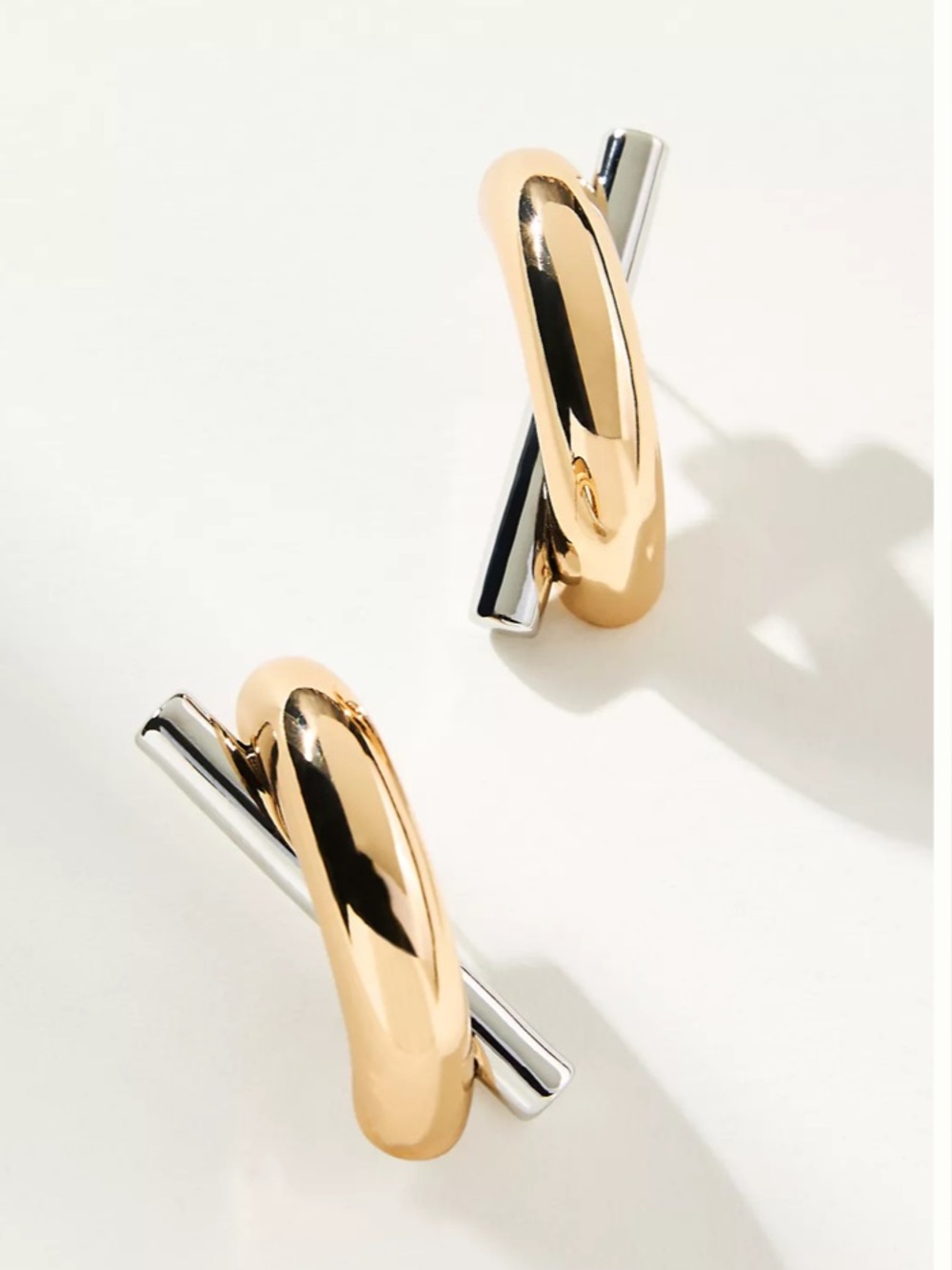 New! Gold Tone Tone Cross Post Earrings (4010) NWOT
